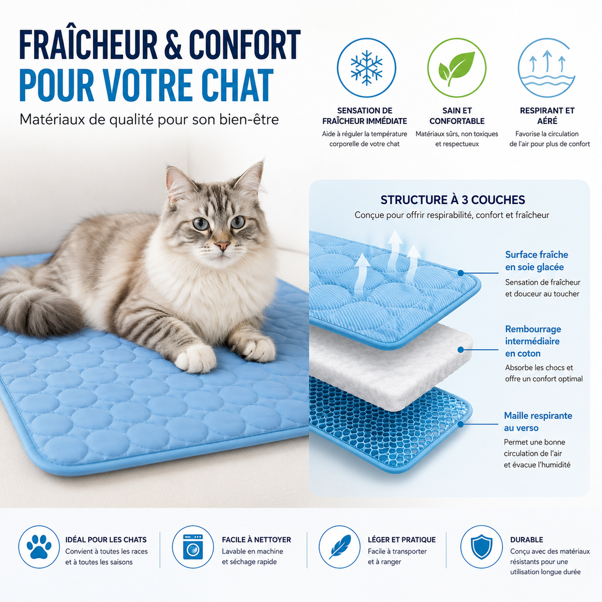 Lupia® Tapis Rafraîchissant Premium – Pour chiens & chats