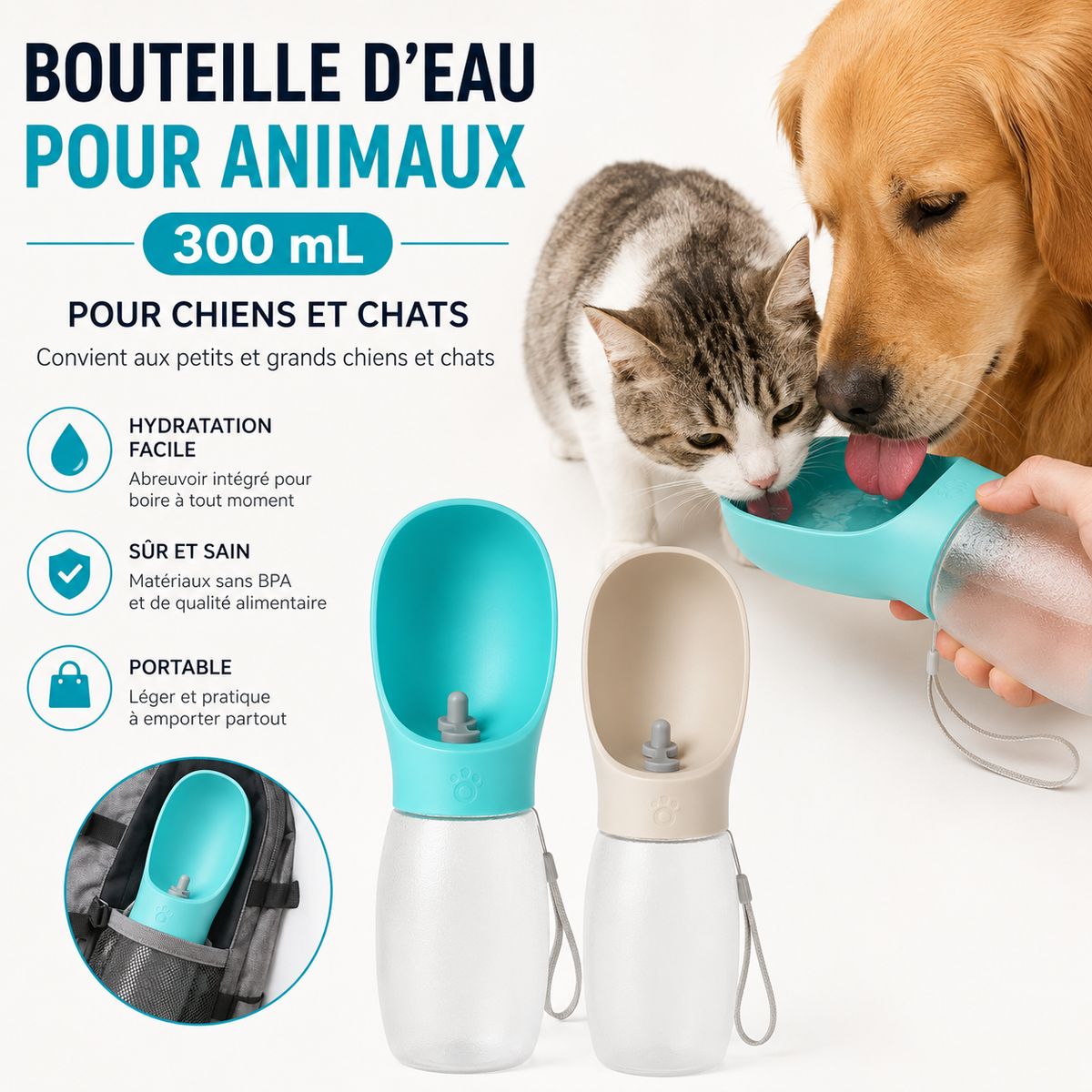 Lupia® Gourde Nomade 300 ml – Hydratez votre chien partout