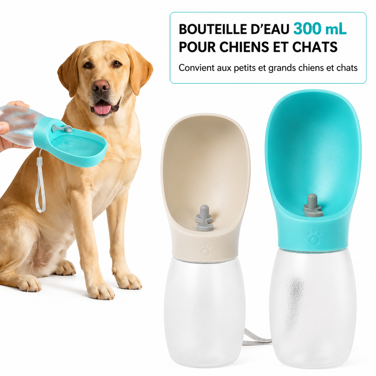 Lupia® Gourde Nomade 300 ml – Hydratez votre chien partout